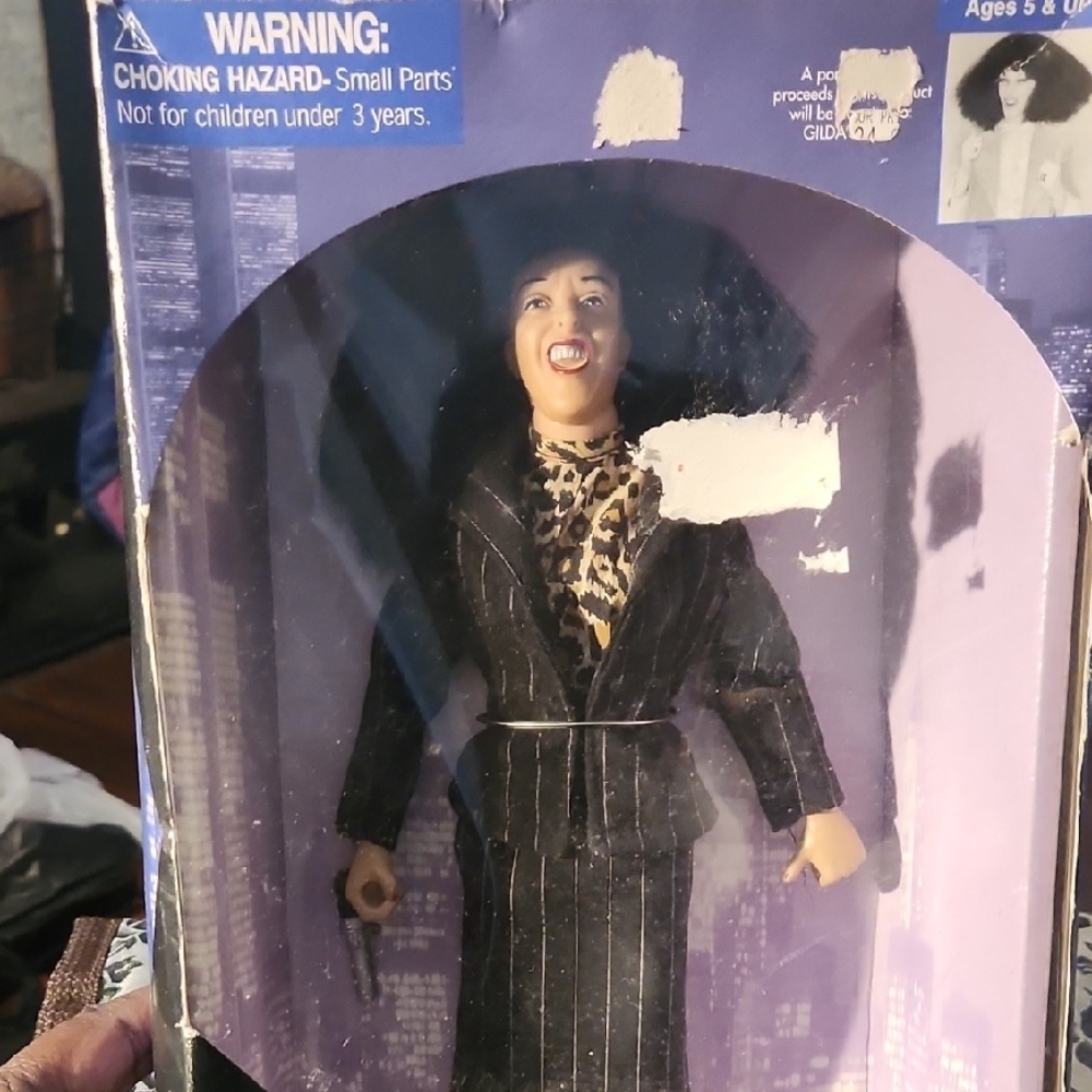 Vintage Action Figure with Pinstripe Suit